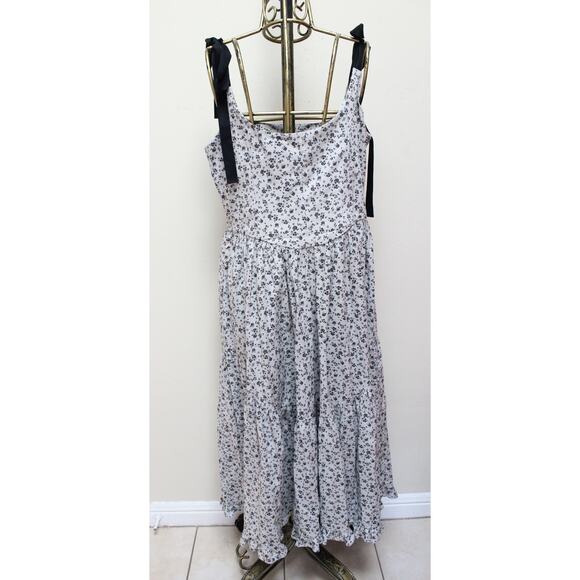 NWT Of Her Own Kind Gray Mirabelle Floral Corset Maxi Dress Size XXL - Picture 5 of 7